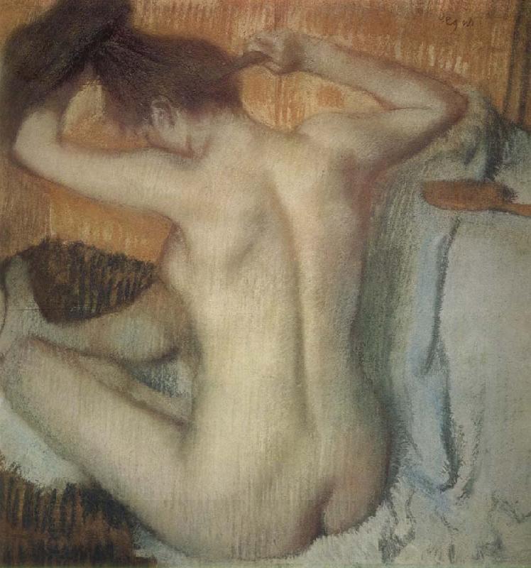 Edgar Degas Woman Combing her Hair oil painting picture